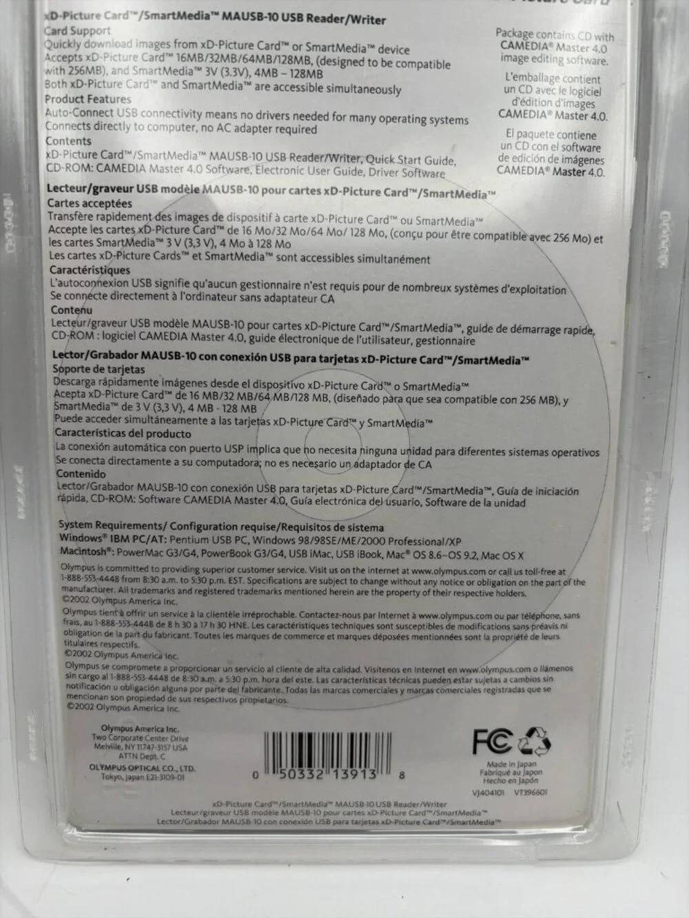Olympus Card Reader MAUSB-10 USB xD-Picture Card Reader/Writer Brand New
